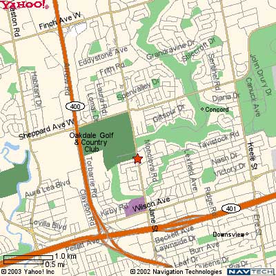 Map to Oakdale Golf Club